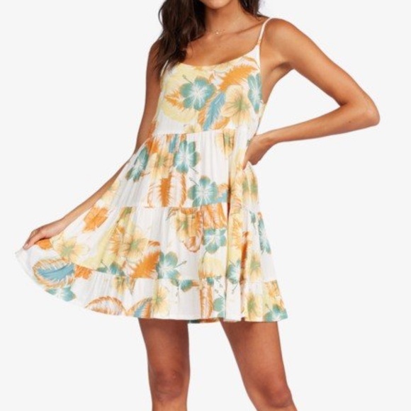 Roxy Hibiscus Floral Spaghetti Strap Mini Dress - Picture 9 of 10